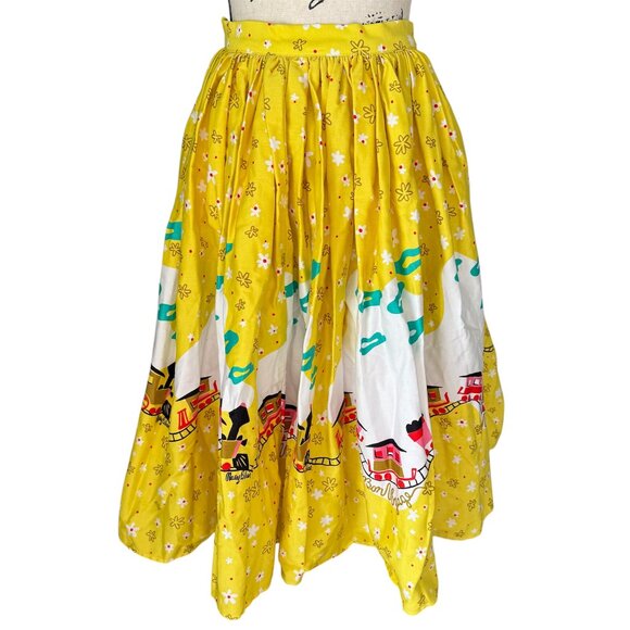 Pinup Girl Clothing Mary Blair Yellow Train Skirt - Picture 2 of 6